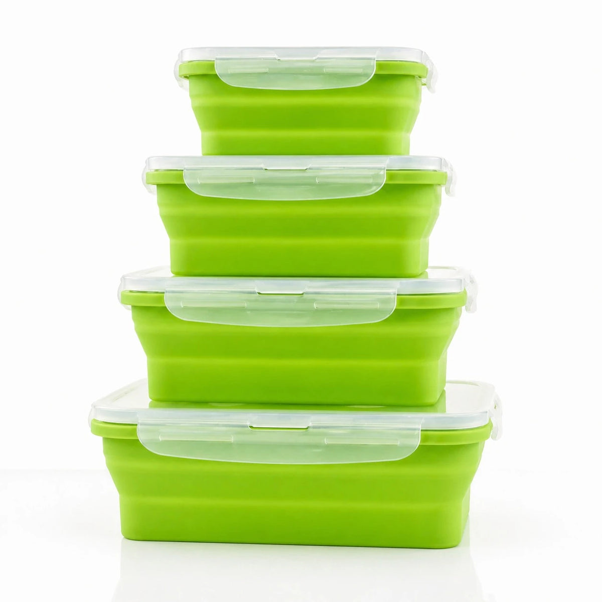 Collapsible Silicone Food Storage Containers Set 4 Pieces BPA Free Microwave Safe Foldable Lunch Boxes - Image 6