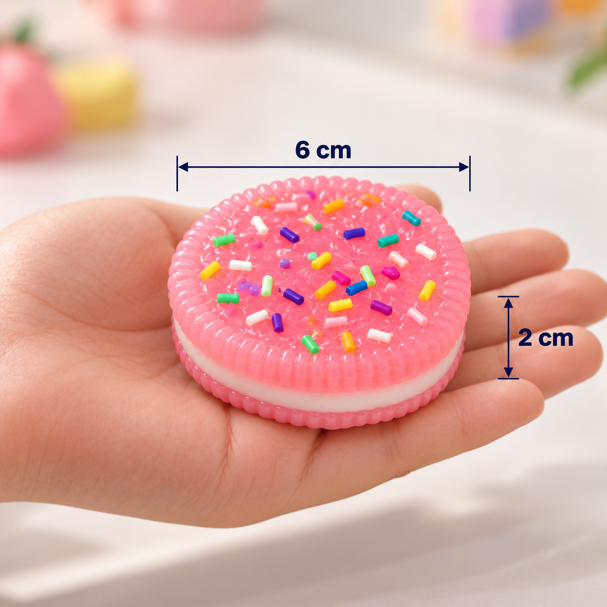 Small Soft Squishy Cookie Toy with Colorful Sprinkles