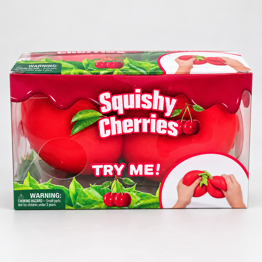 Large Cherry Shaped Elastic Squishy Toy