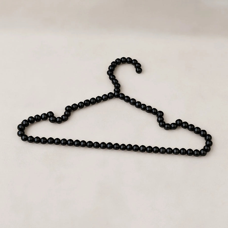 Black Beaded Plastic Hanger 40 cm (Set of 3)