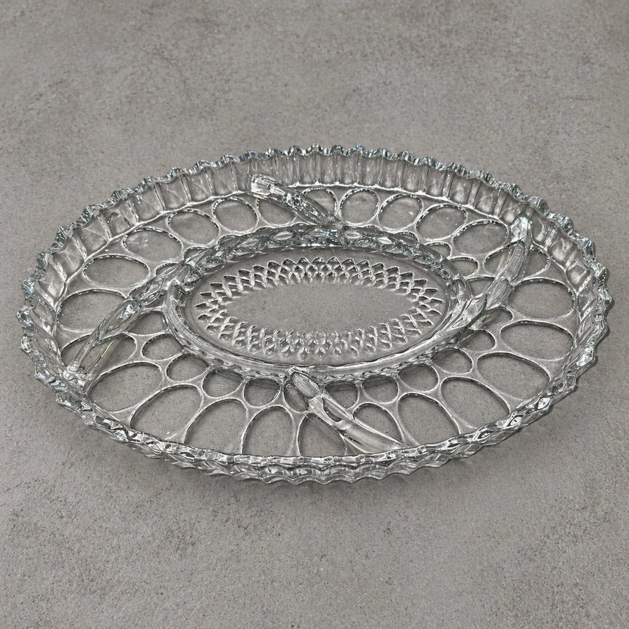 Glass Serving Tray Oval Crystal Look Luxury Serving Plate Elegant Fruit Dessert Display Tray Decorative Table Tray