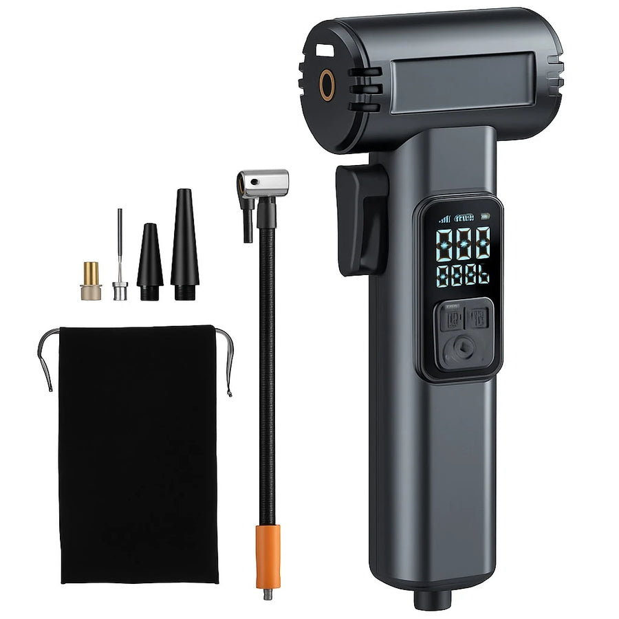 Emergency Car Tire Inflator with Safety Hammer & Belt Cutter