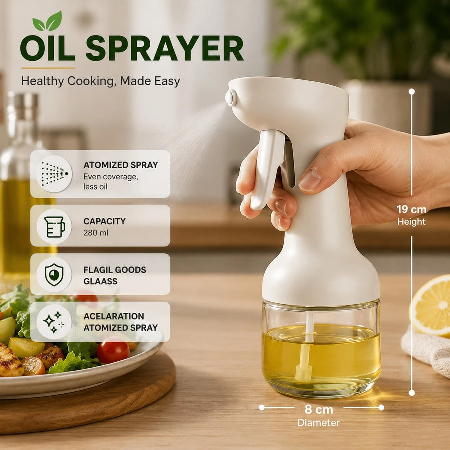 Oil Spray Bottle Glass Dispenser Olive Oil Mister Cooking Spray Bottle Kitchen Oil Sprayer 280ml