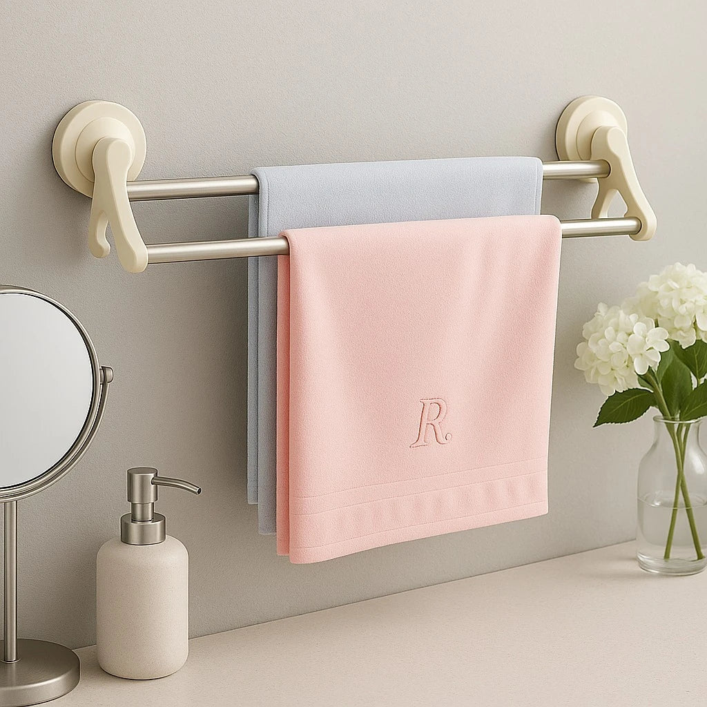 Double Towel Bar with Suction Cup Mount