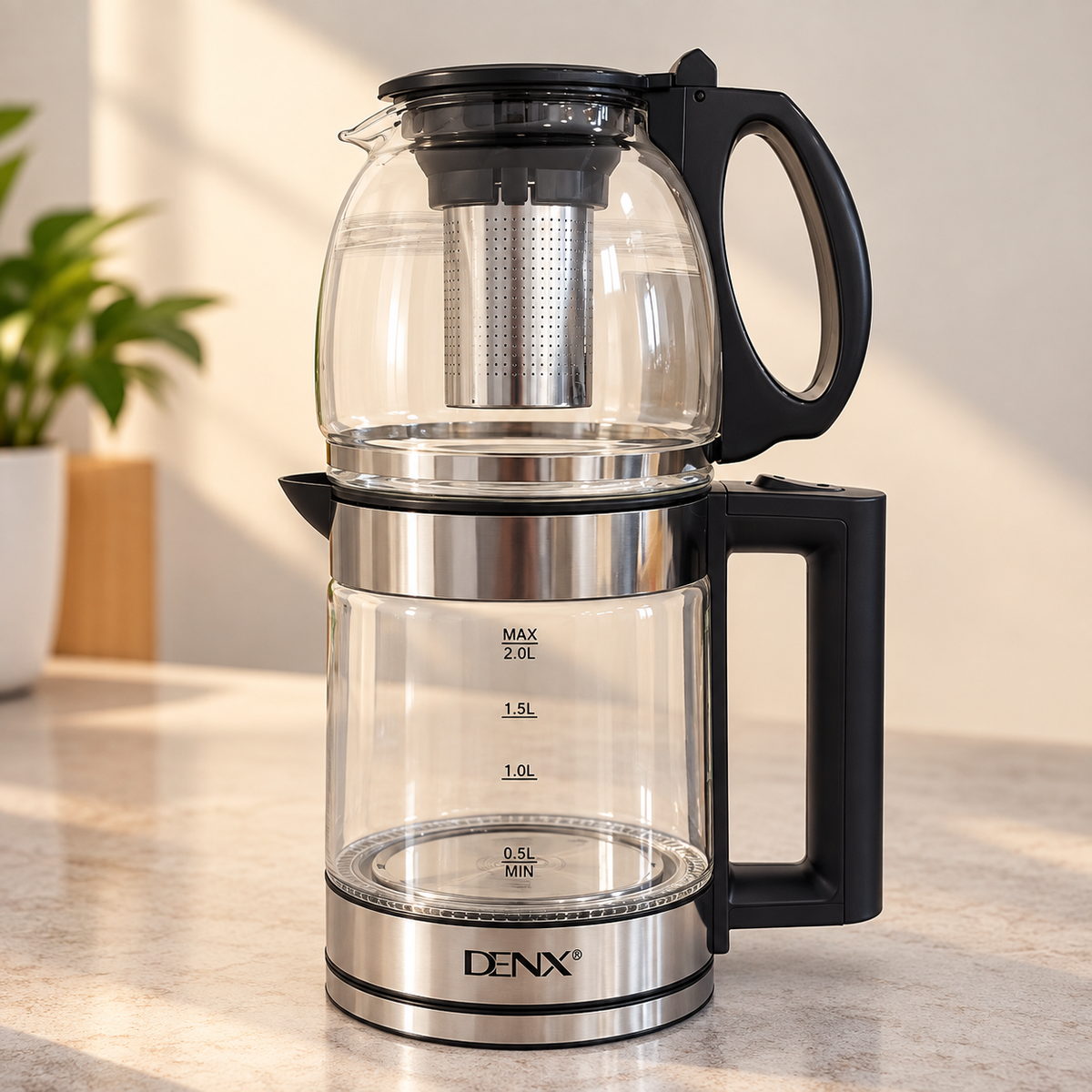 DENX 2 in 1 Electric Kettle and Teapot Set