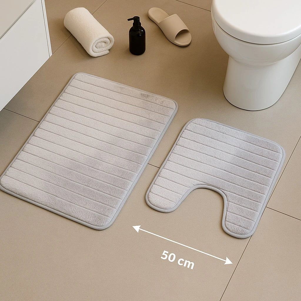 Set of 2 Ribbed Bath Mats