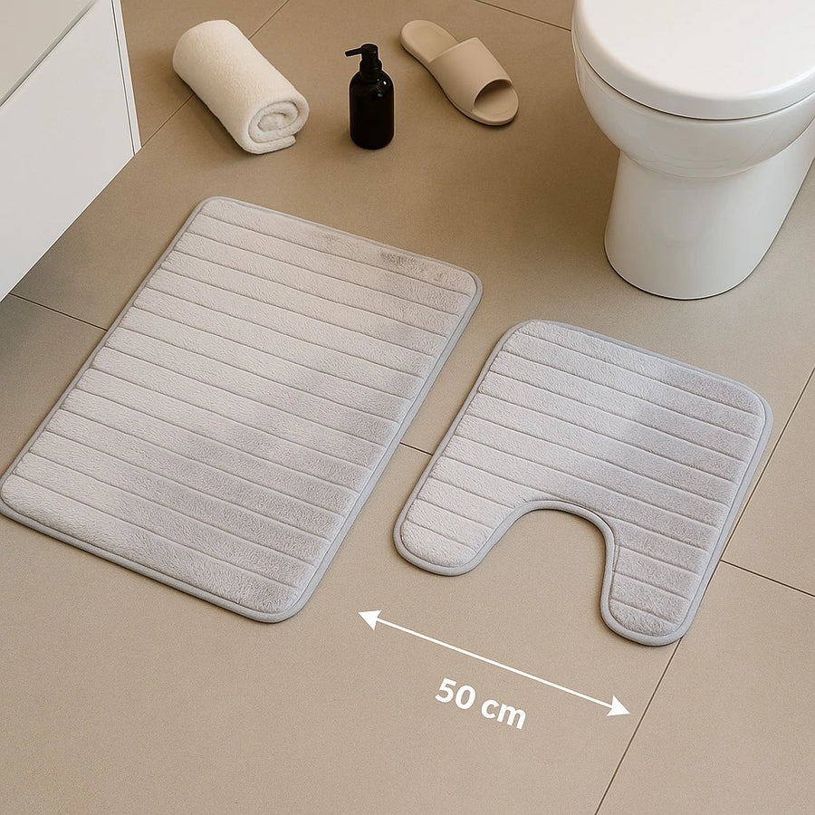 Set of 2 Ribbed Bath Mats