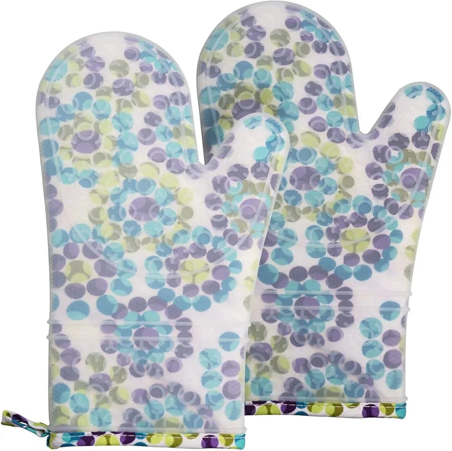 Heat Resistant Silicone Oven Gloves with Non-Slip Grip and Waterproof Protection for Cooking Baking and Grilling