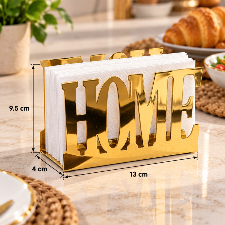 Gold HOME Napkin Holder