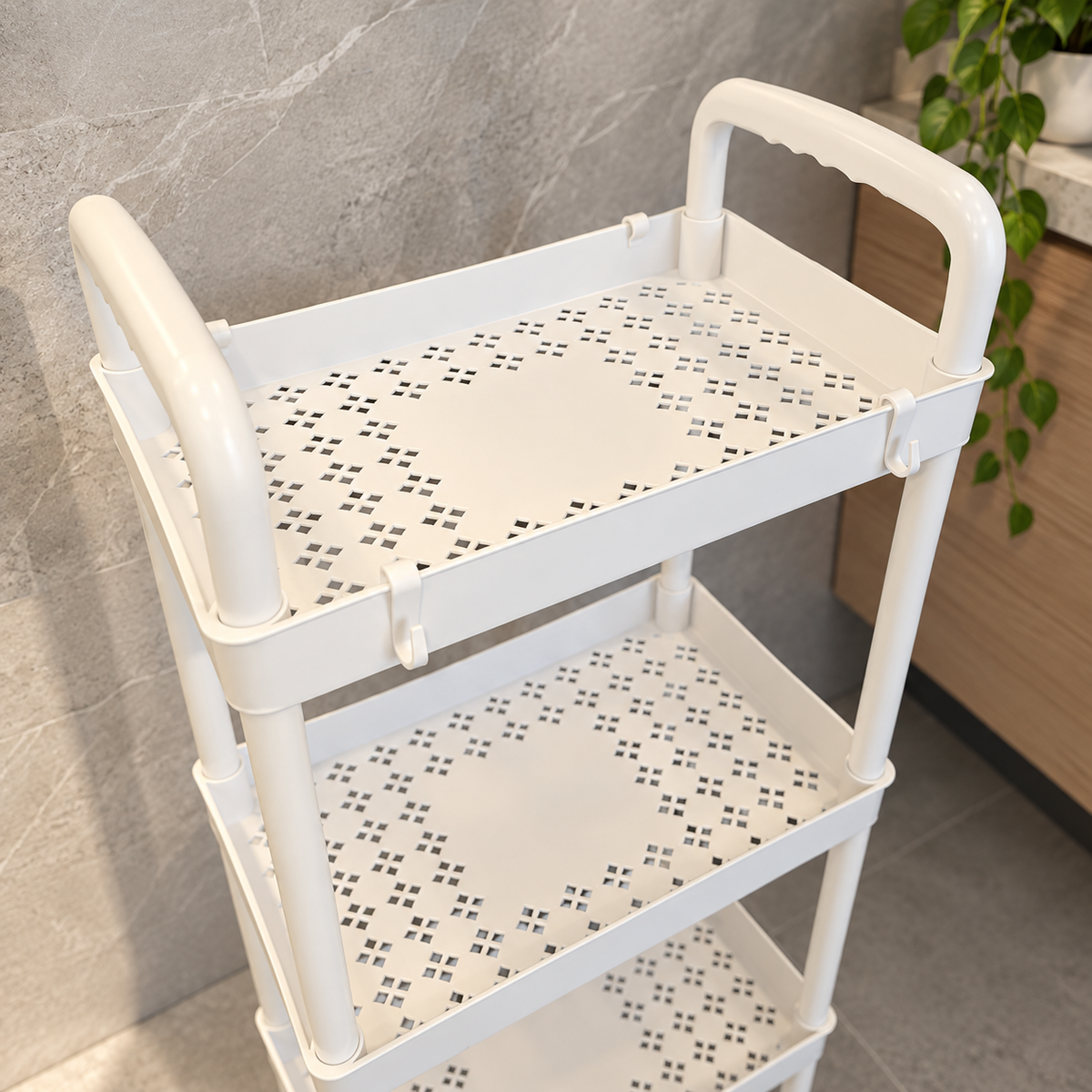 4 Tier Rolling Storage Rack Kitchen & Bathroom Organizer