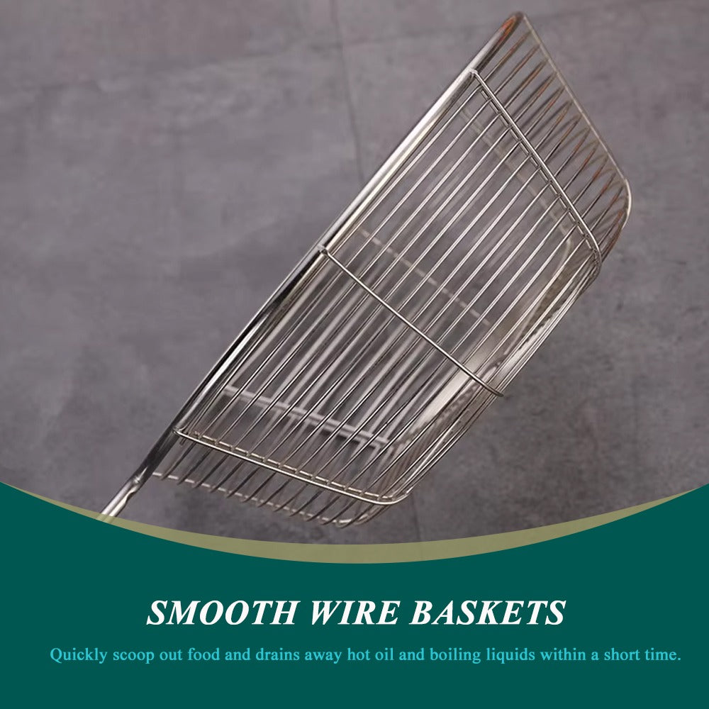Stainless Steel Wire Skimmer Spoon for Frying, Fries & Oil Straining – Kitchen Spider Strainer, Medium, 43 cm, 15.5 cm, 6.5 cm
