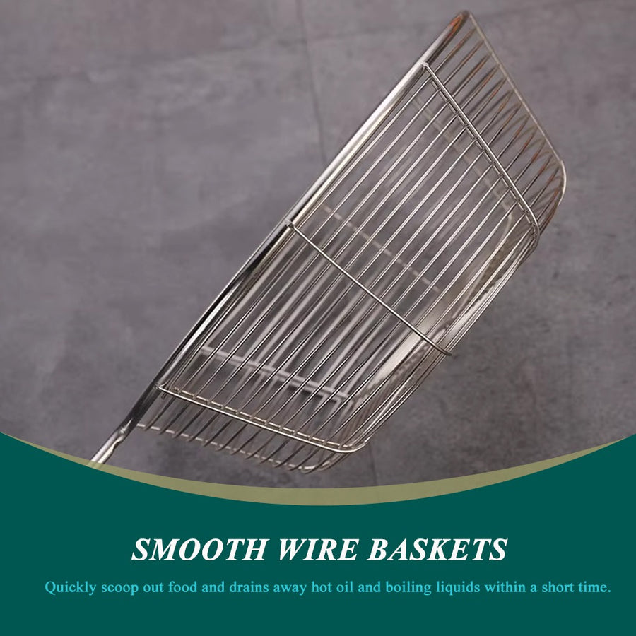 Stainless Steel Wire Skimmer Spoon for Frying, Fries & Oil Straining Kitchen Spider Strainer, Extra Large, 48 cm, 19.5 cm, 6.5 cm