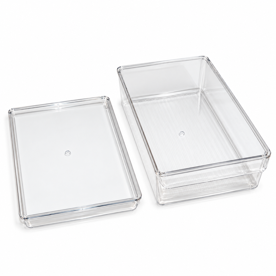 Transparent Refrigerator Storage Box with Lid