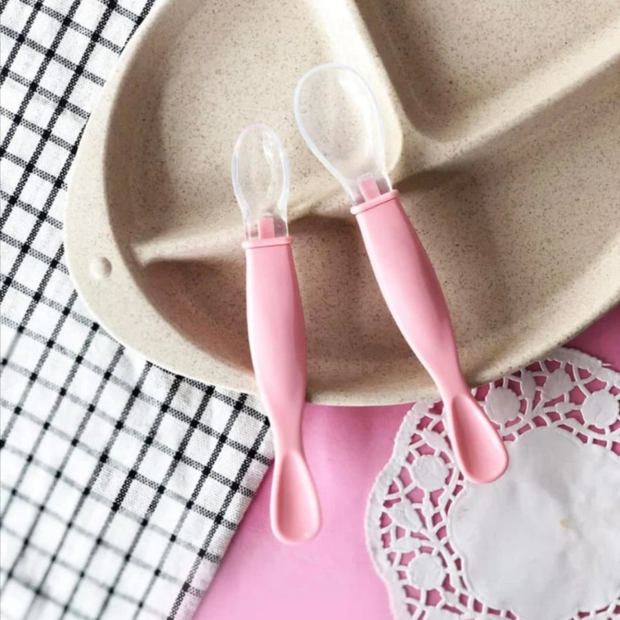 2 Pieces Silicone Baby Spoon Set