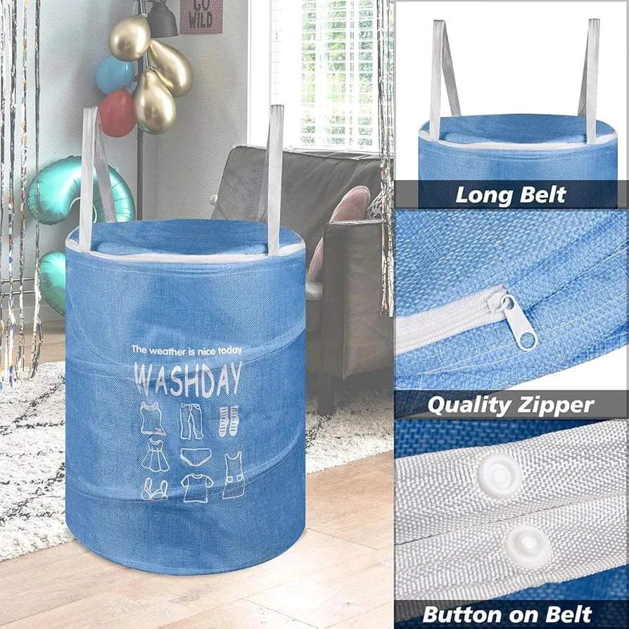 Round Foldable Laundry Basket - Image 8