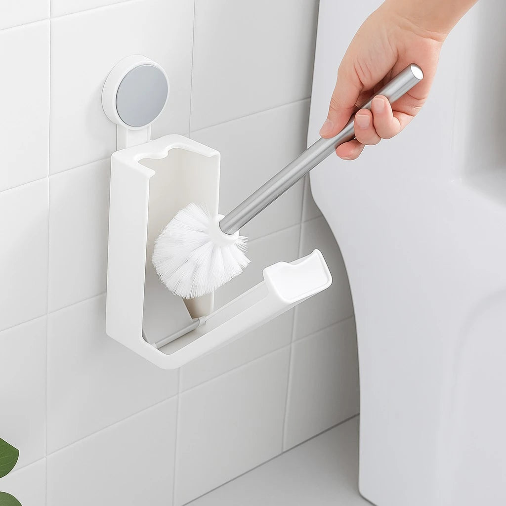 Toilet Brush with Automatic Closing Holder