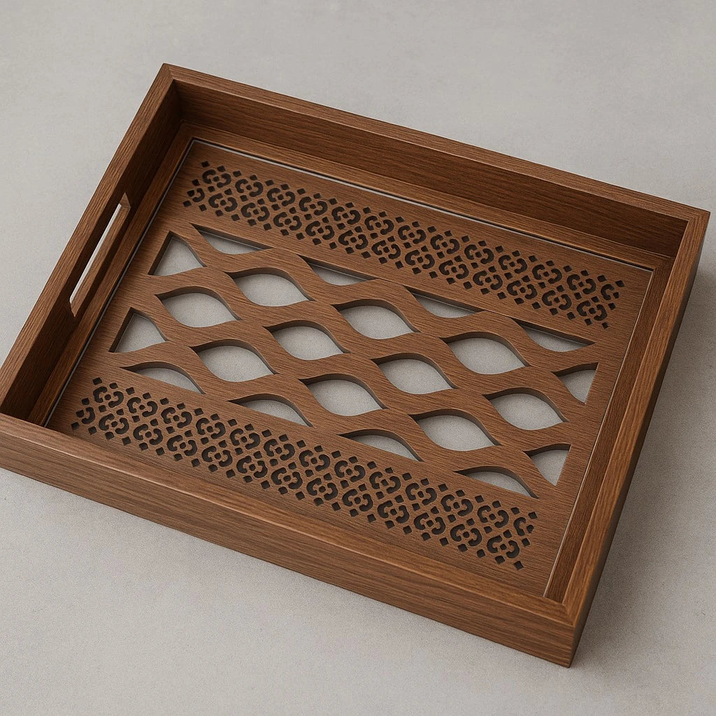 Set of 2 Decorative Wooden Trays