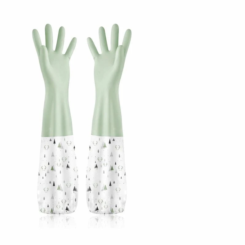 Long Waterproof Cleaning Gloves with Extended Sleeve Dishwashing, Kitchen Cleaning, Sink & Household Protection Gloves