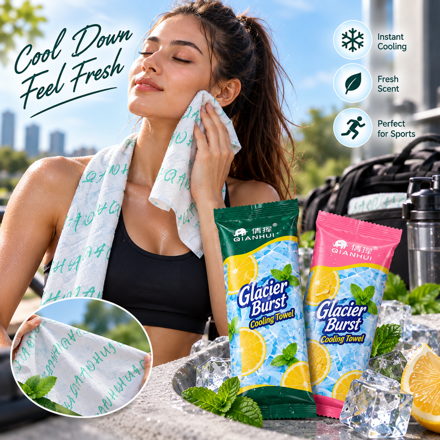 Cooling Refreshing Sports Wet Wipes Pack of 10