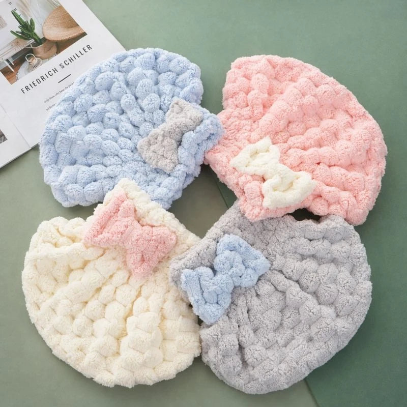 Cotton Dry Hair Travel Cap Soft Absorbent Hair Towel Hat for Adults Shower Bath Spa Home Use hair styler - Image 2