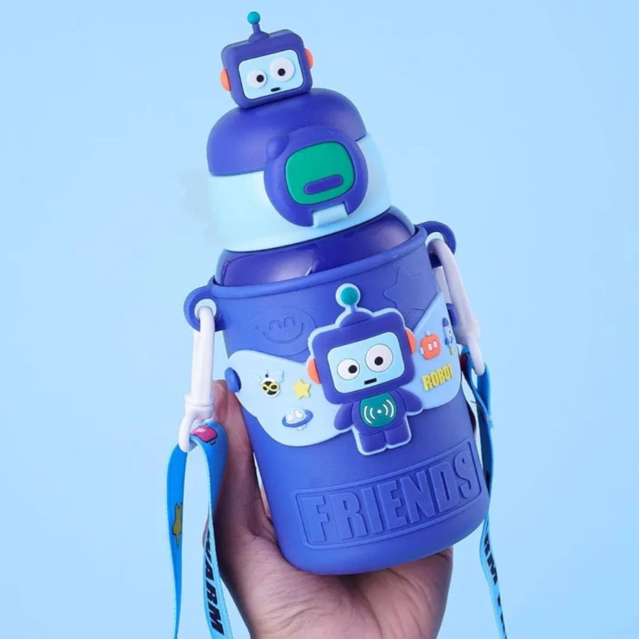 Kids Cartoon Straw Bottle