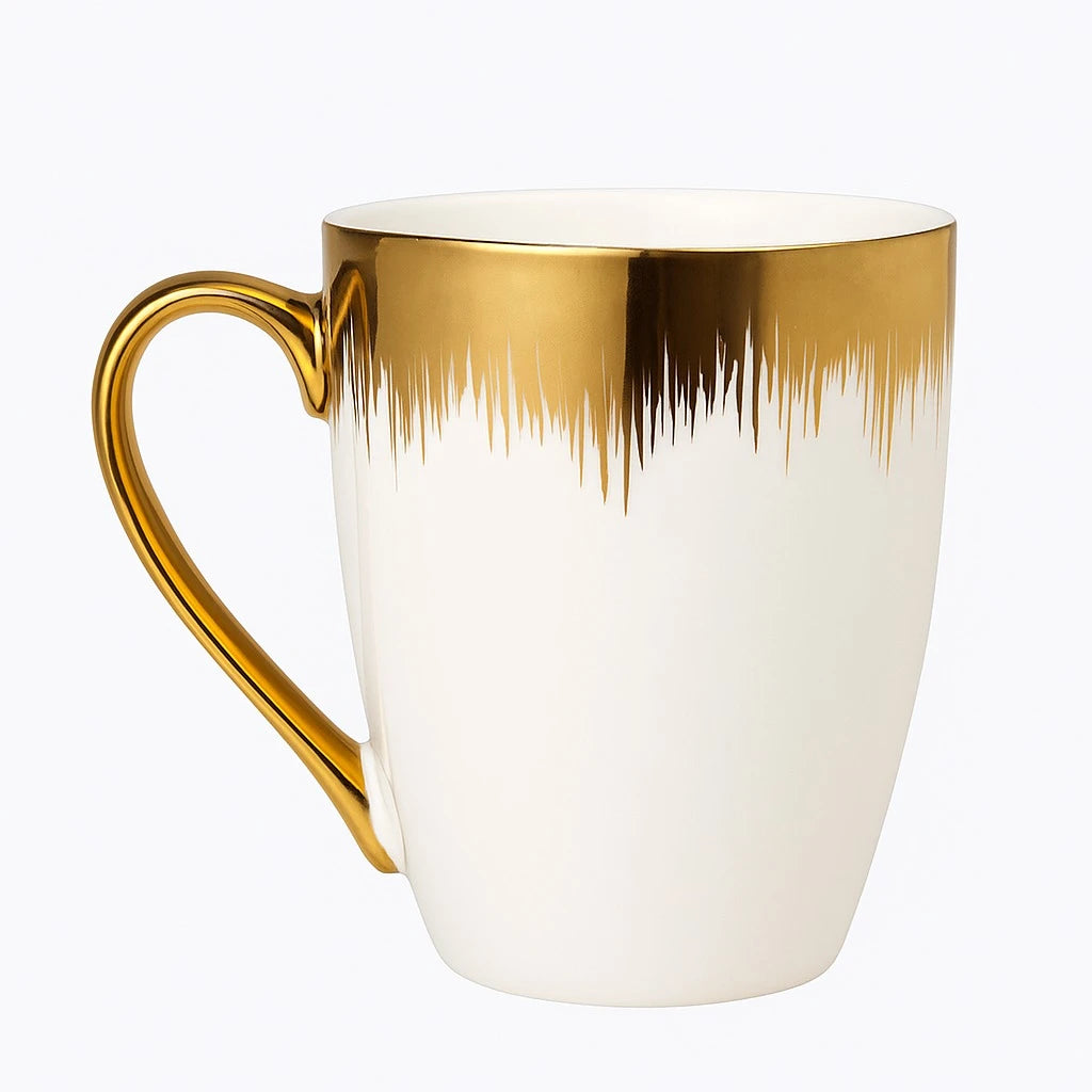 Metallic Drip Ceramic Coffee Mug Silver Gold