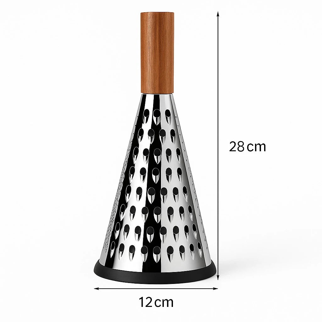 Stainless Steel Cone Grater with Wooden Handle