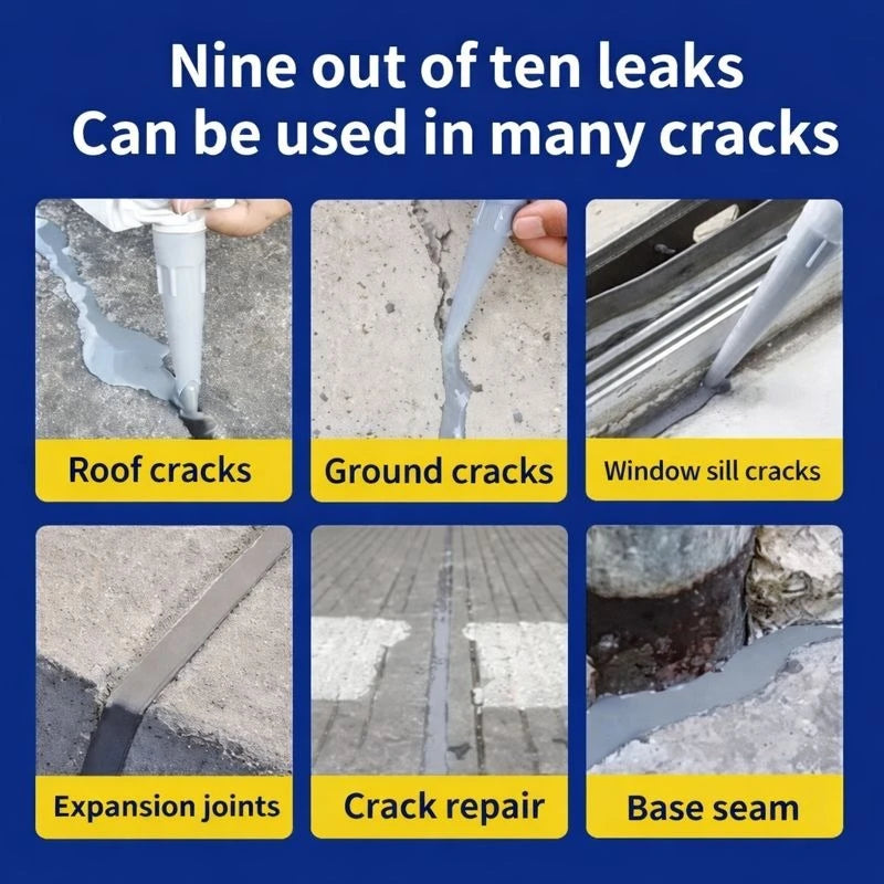 Rockiya Caulking Glue Waterproof Coating Type Transparent Crack Repair Sealant Leak Fix Adhesive for Roof Wall Concrete Tile Expansion Joints 500ml If you want: