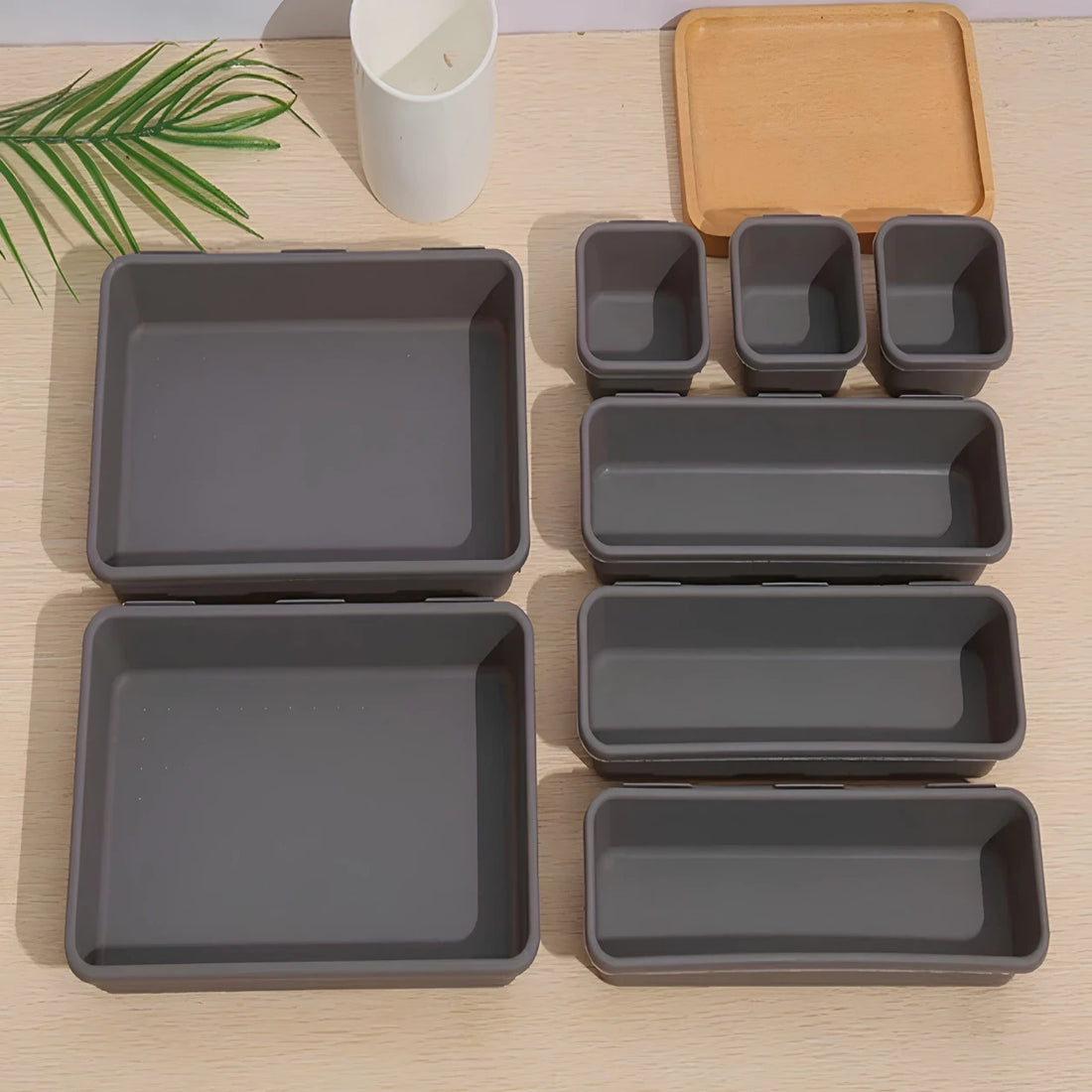 Drawer Organizer Tray Set Kitchen Cutlery Storage Bins 8 Pieces