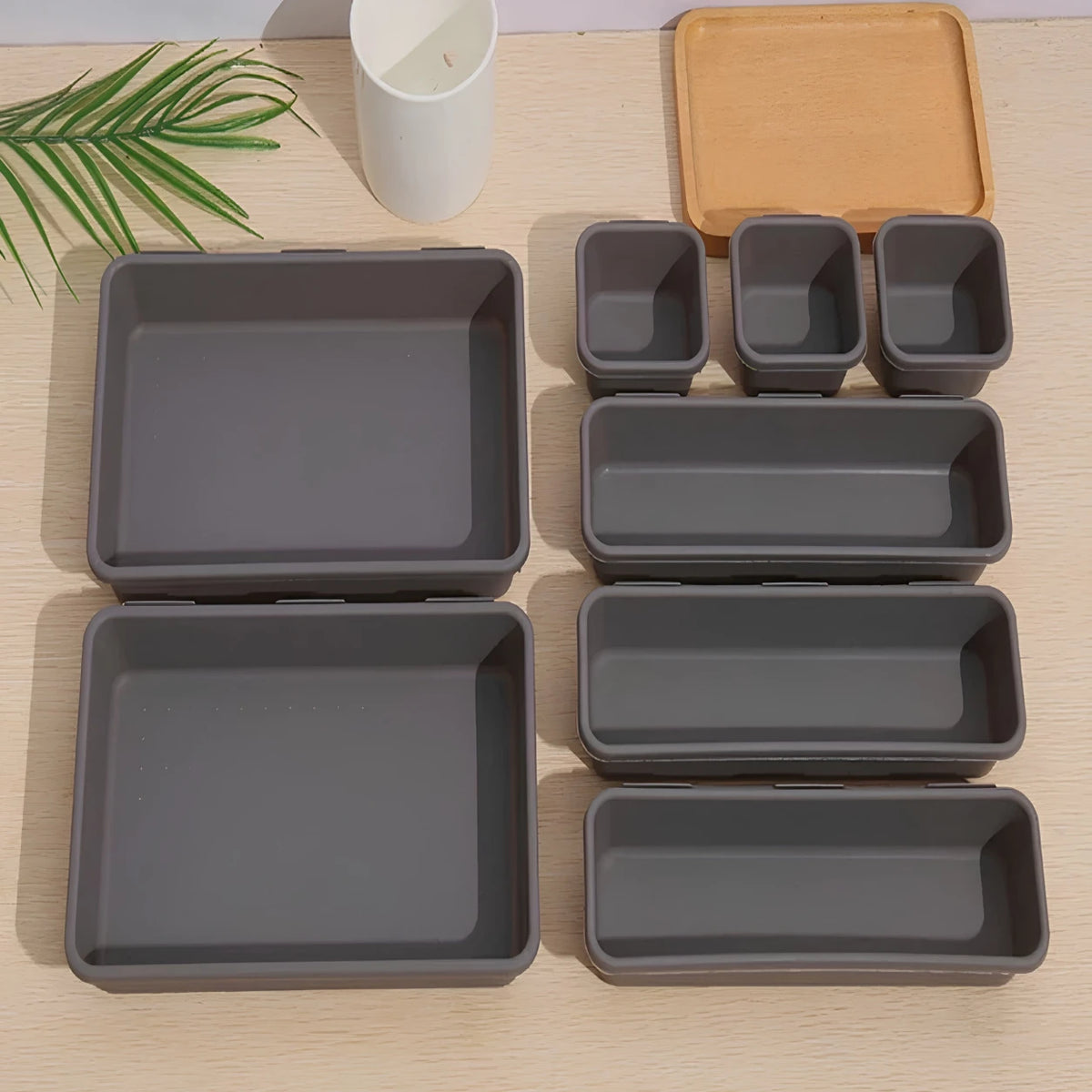Drawer Organizer Tray Set Kitchen Cutlery Storage Bins 8 Pieces