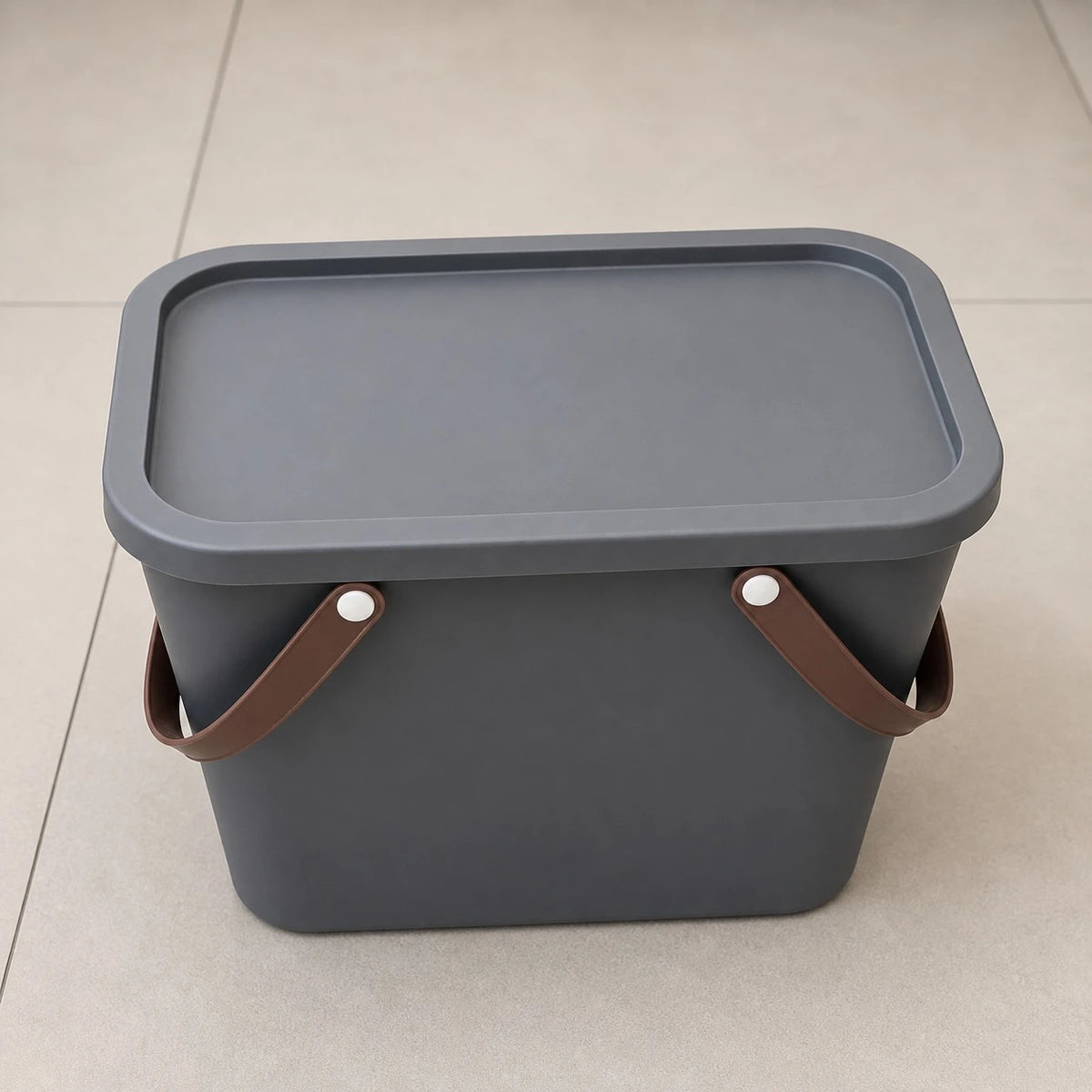 Rotho Box Storage Basket 25L Plastic Organizer Box With Handles Multi Use Storage Laundry Toy Organizer Swiss Design