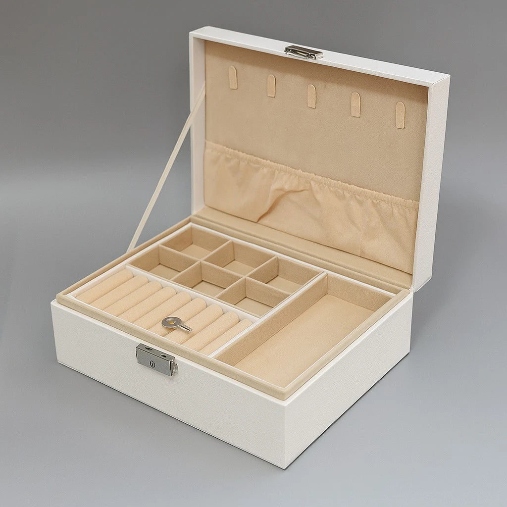 White Luxury Jewelry Organizer Box