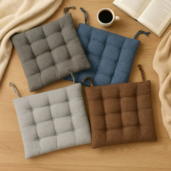 Premium Tufted Tweed Chair Cushion 40x40 cm Thick Padded Seat Cushion for Dining Kitchen and Home Chairs