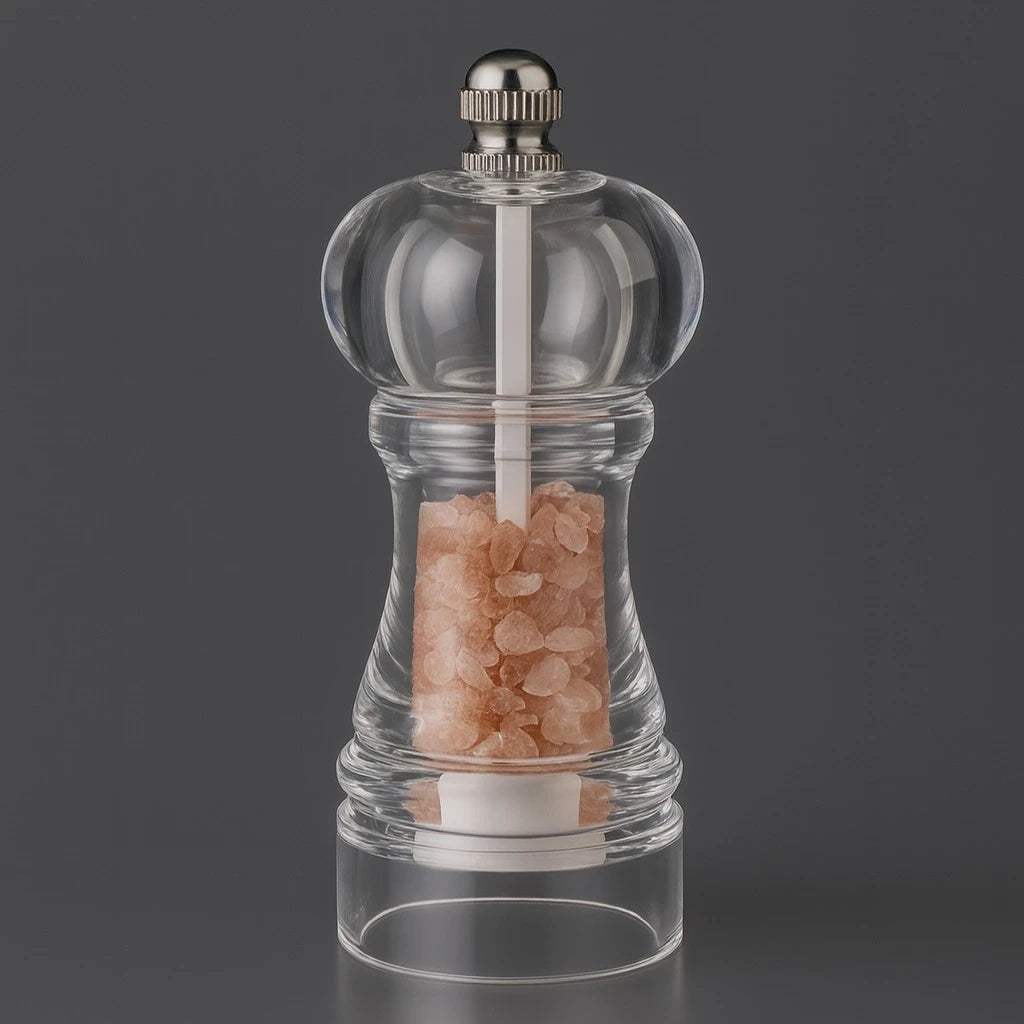 Clear Acrylic Manual Salt and Pepper Grinder for Spices and Everyday Kitchen Seasoning