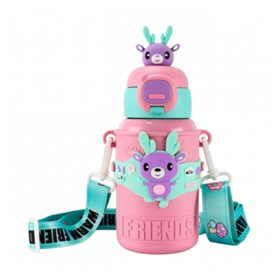 Kids Cartoon Straw Bottle