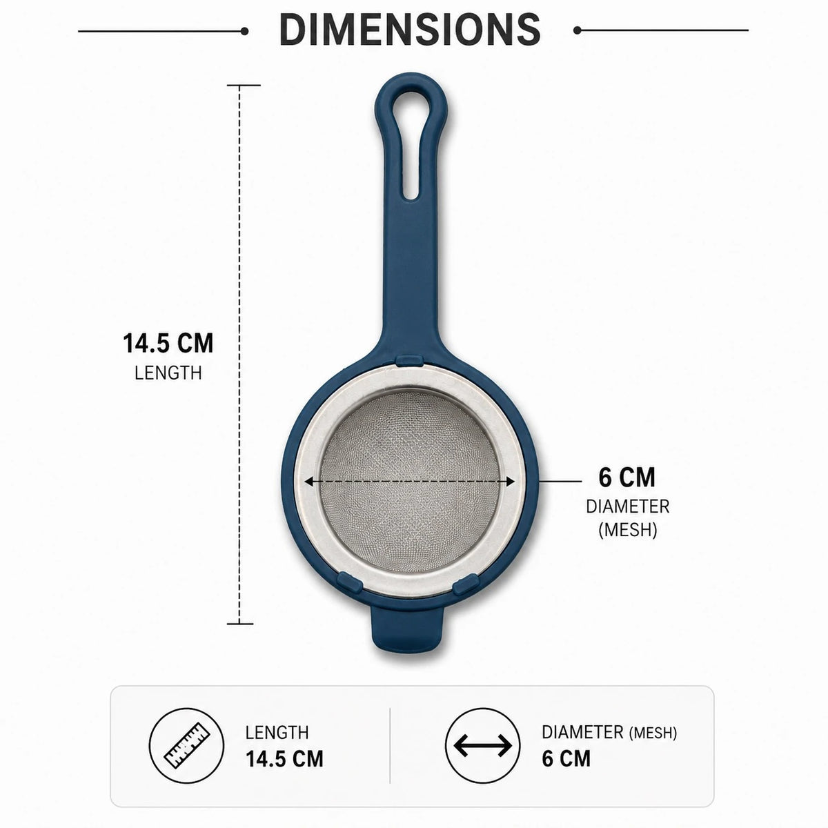 Fine Mesh Tea Strainer Tea Filter Stainless Steel Mesh Plastic Handle Tea Infuser Kitchen Strainer