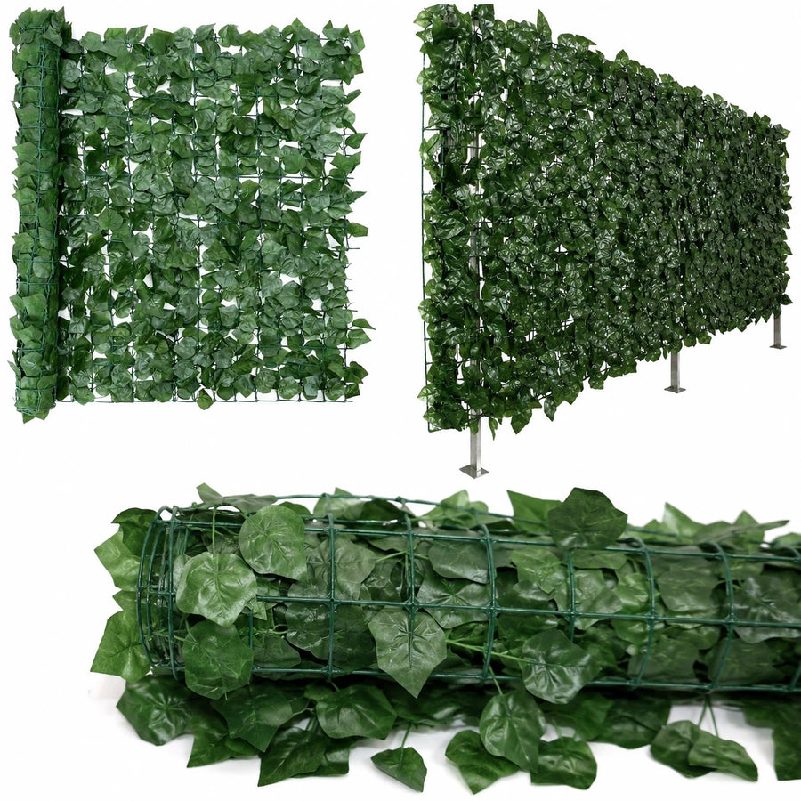 Artificial Ivy Leaf Privacy Fence Greenery Wall Panel UV Resistant Expandable