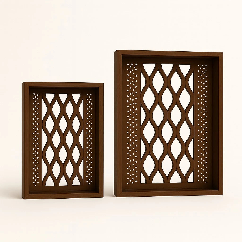 Set of 2 Decorative Wooden Trays - Image 6