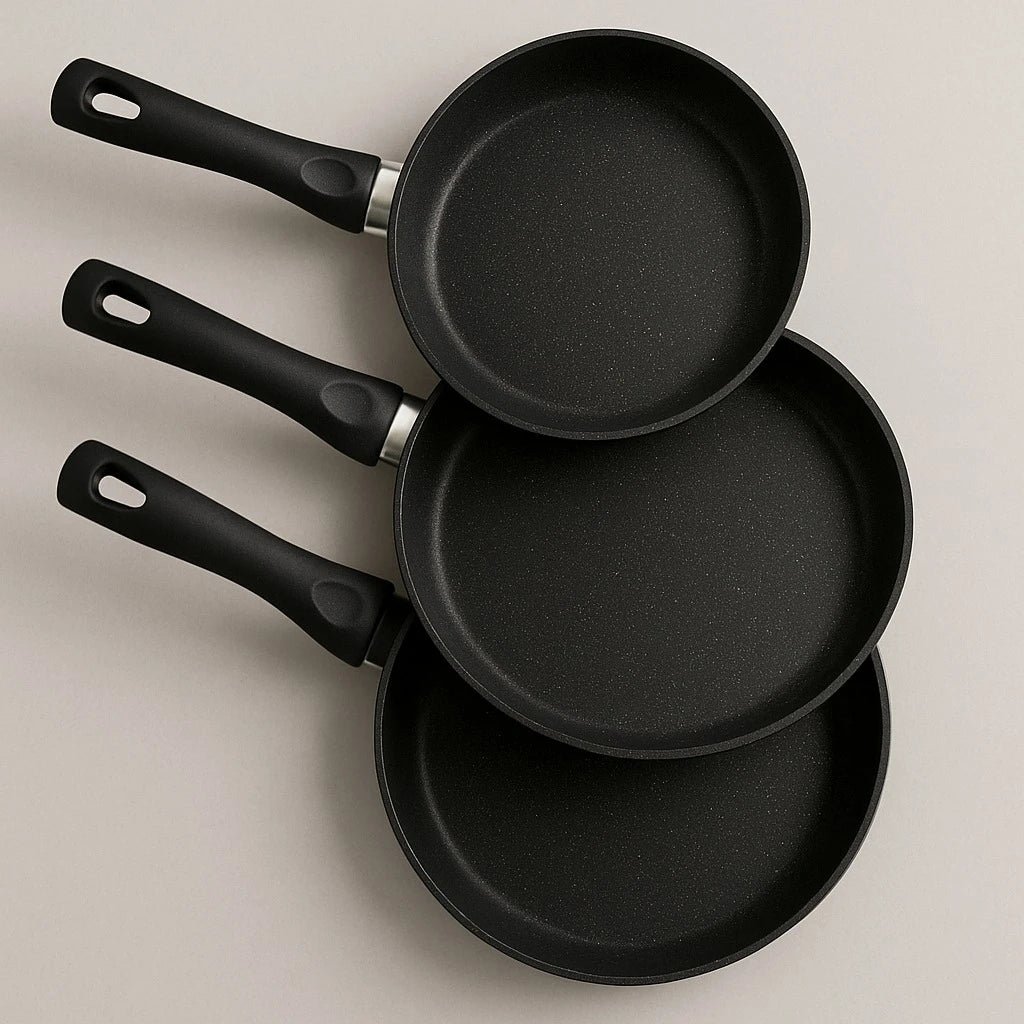 BAROLY Non Stick Stone Coated Fry Pan Set 18cm 22cm 26cm Cooking Pans Kitchen Cookware