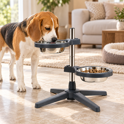 Adjustable Elevated Pet Bowl Stand 44 x 45 cm