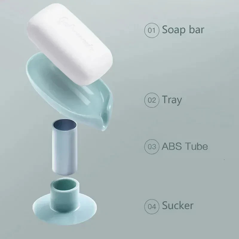 Self Draining Suction Cup Soap Holder Soap Dish for Bathroom Kitchen Sink