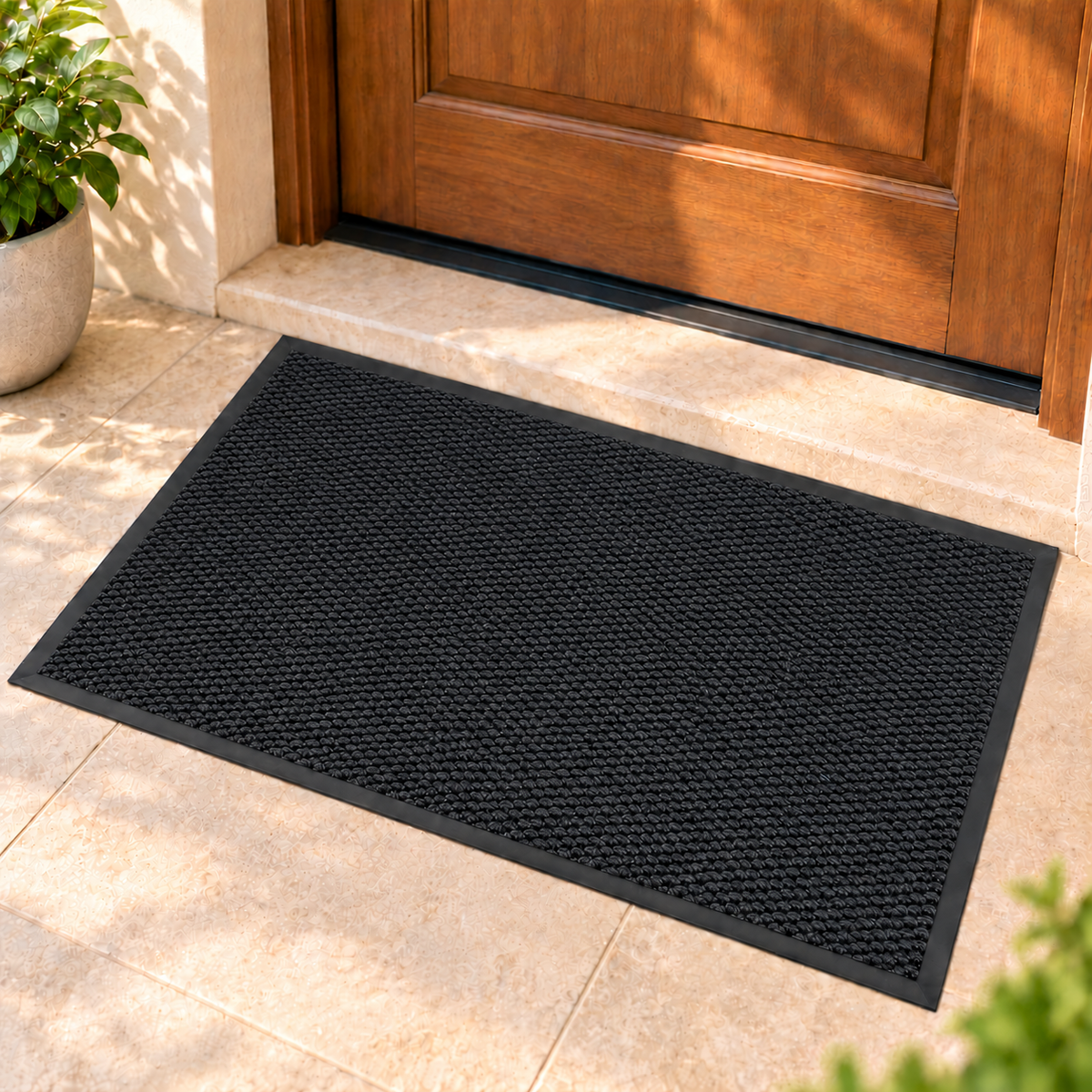 Textured Entrance Door Mat with Non Slip Backing 57.5 x 88 cm