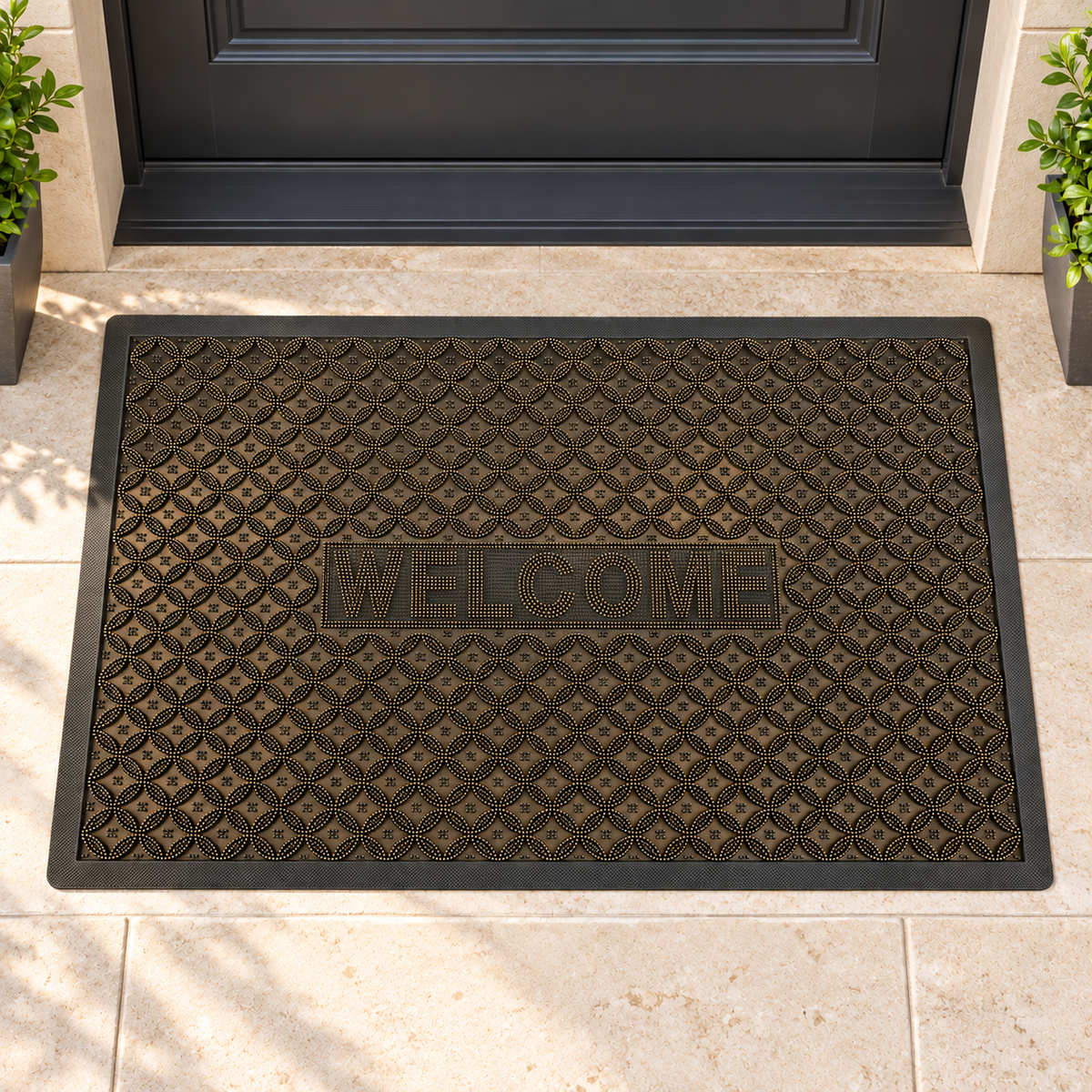 Decorative Dirt Trapping Mat with Raised Surface