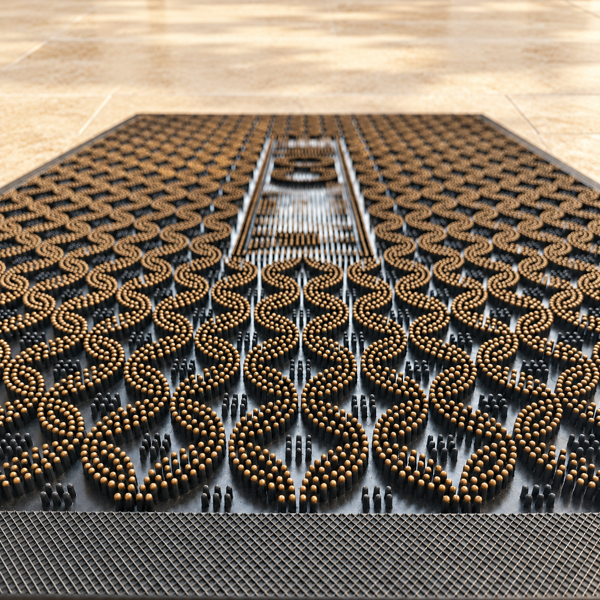 Decorative Dirt Trapping Mat with Raised Surface