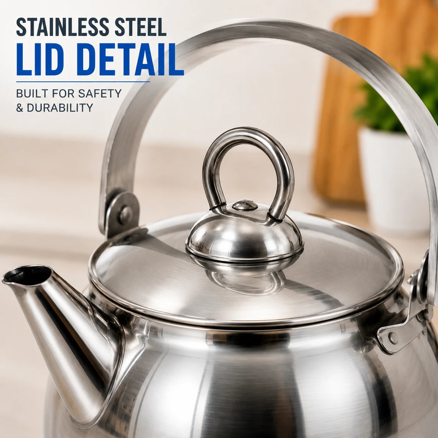 Stainless Steel Tea Kettle Teapot Whistling Kettle Kitchen Water Pot 1 Liter