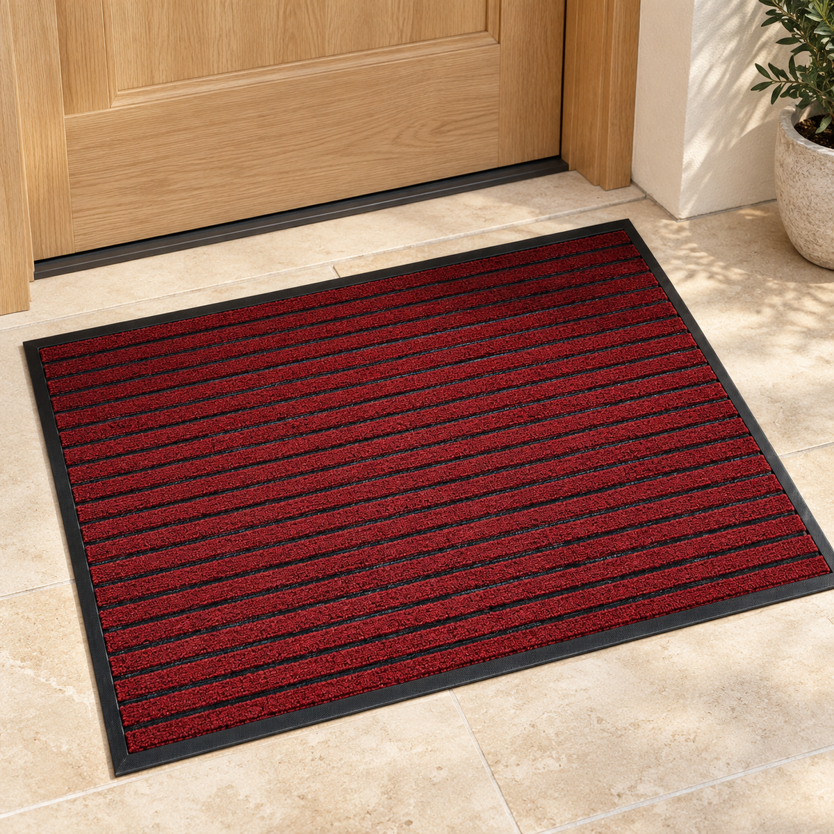 Large Striped Entrance Door Mat 117 × 77 cm