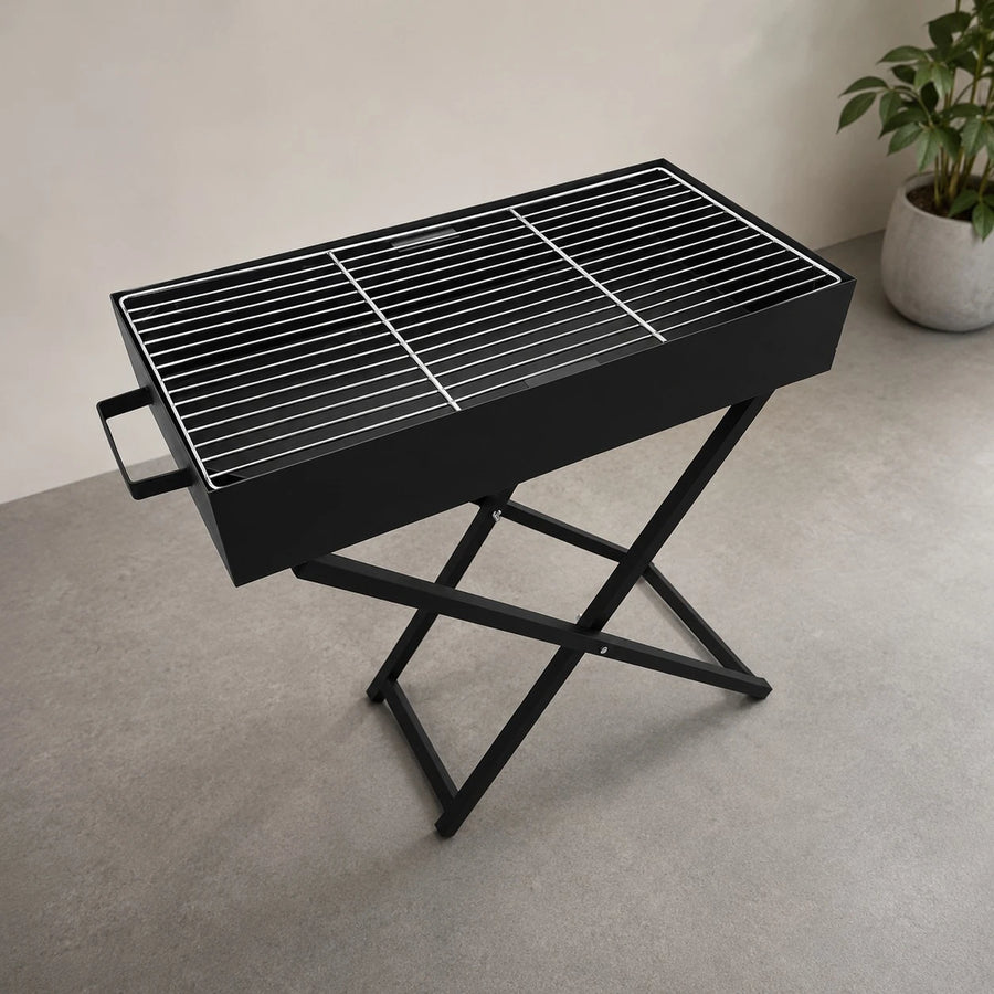 Portable Foldable Charcoal BBQ Grill Adjustable Height Camping Barbecue Grill Outdoor Picnic Grill