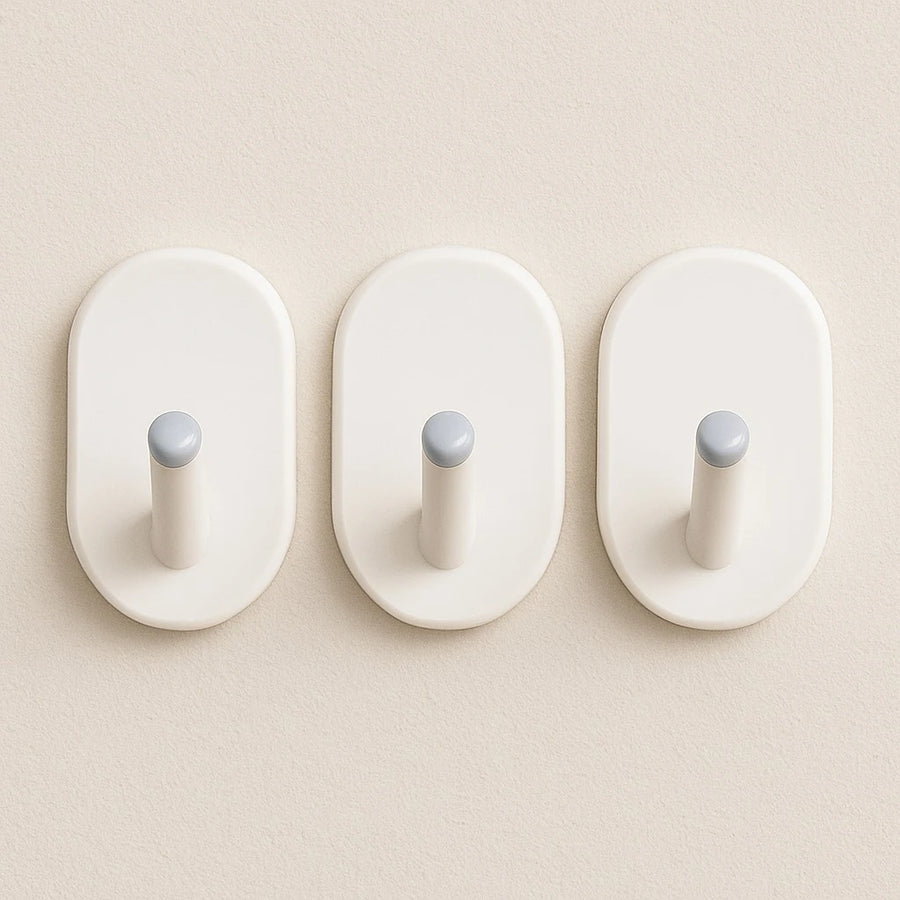 Set Of 3 Adhesive Wall Hooks