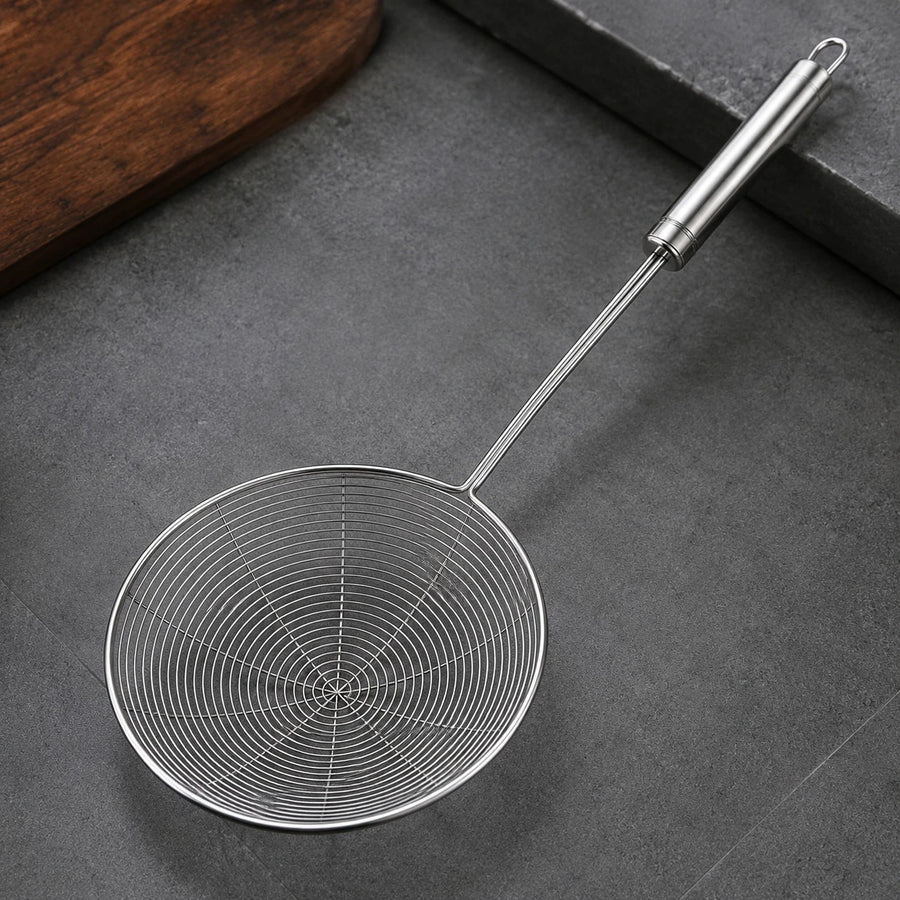 Adawat Stainless Steel Wire Skimmer Spider Strainer Frying Basket Kitchen Skimmer Oil Strainer 40.5 cm 15 cm