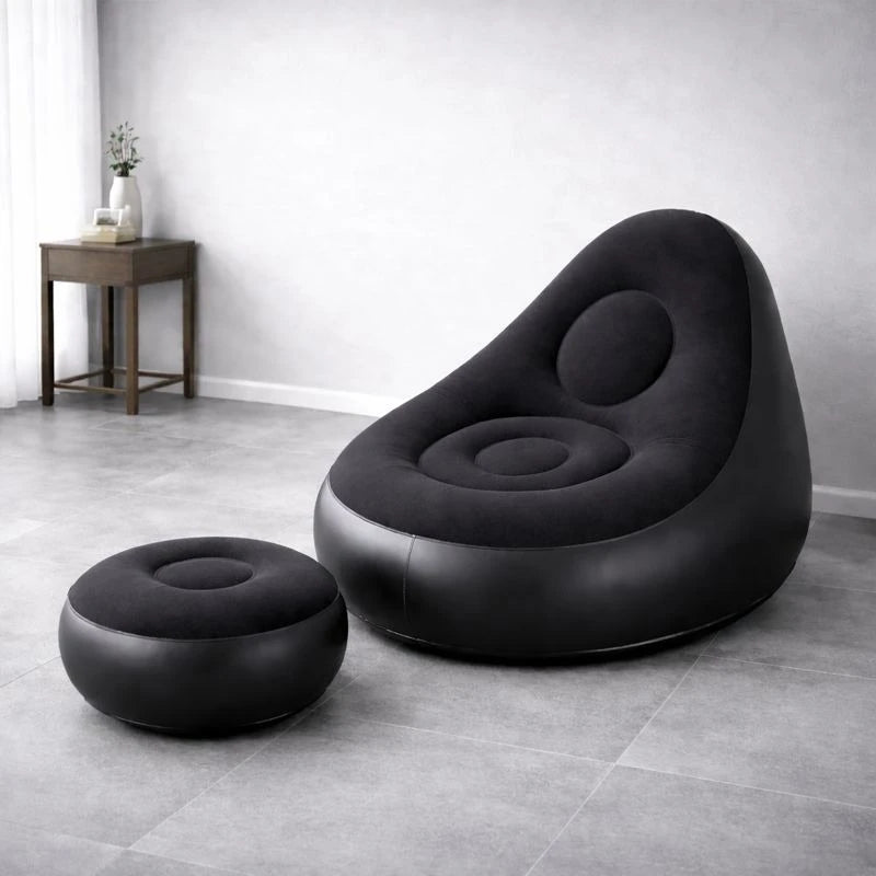 Inflatable Single Sofa Chair with Ottoman – Portable Air Lounge Chair, Indoor & Outdoor Relaxing Seat - Image 3